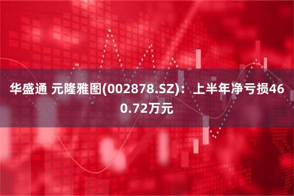 华盛通 元隆雅图(002878.SZ)：上半年净亏损460.72万元